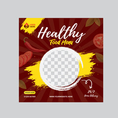 Healthy food menu social media post