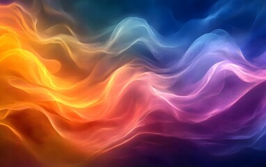 Obraz premium Colorful abstract smoke design creating a dreamy, vibrant feel. The waves of color blend seamlessly, producing a mesmerizing effect