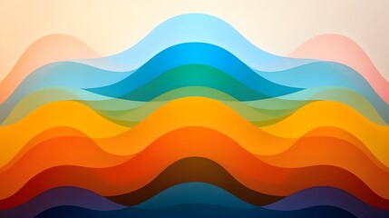 Abstract Layered Paper Background with Soft Overlapping Waves
