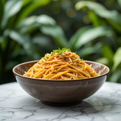 Spicy Sensation: Noodles with Chili and Cilantro  