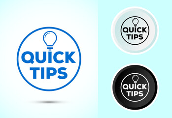 Quick tips icon design illustration, Tips and tricks sign symbol in color black and white