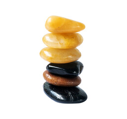 stack of pebbles on transparent background
