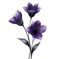 Dark Purple Flowers Abstract Background Bold Design