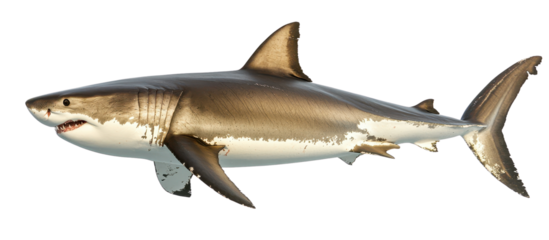 Great White Shark Isolated on white transparent background