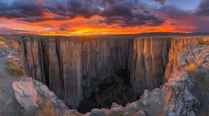 Dramatic canyon sunset vista