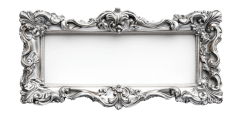 Silver Frame Isolated on white transparent background