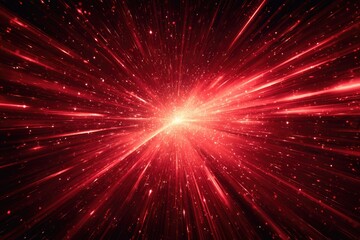 Red cosmic burst radiating outwards