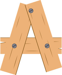 wood borad letter a