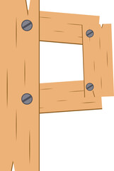 wood borad letter p