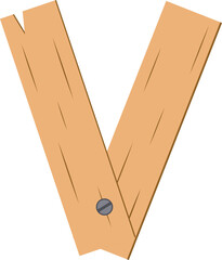 wood borad letter v