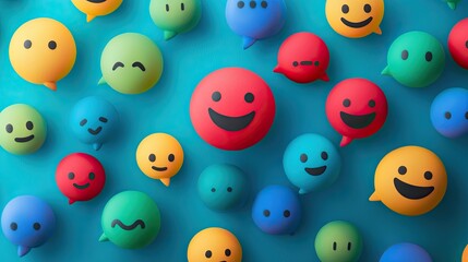 Colorful communication icons arranged in a vibrant design.