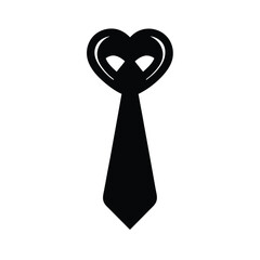 Dad Icon Silhouette Featuring Tie And Heart Design