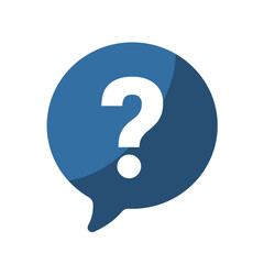 Question mark icon set on white background – vector. Help speech bubble symbol. Chat question icon. Question concept.
