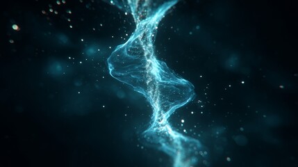 Cosmic dust swirls into DNA helix amid bioluminescence, unraveling life's enigmatic origins
