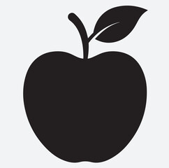 an apple silhouette vector art illustration, vector illustration of an apple