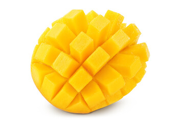 mango slices isolated on white background with full depth of field