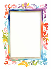 multicolor ornate vintage picture frame pattern for insertion