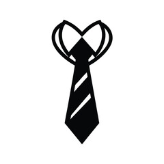 Necktie Intertwined With Thanks Message Silhouette