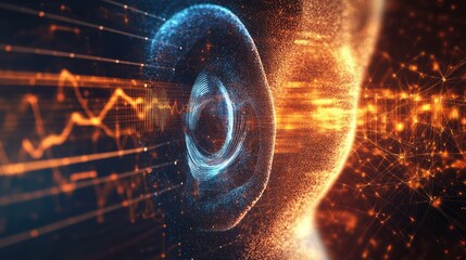 Abstract digital data flow, intricate network