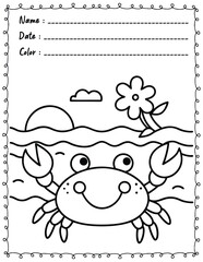 Big and Bold Summer Vibes Coloring Pages For Kid and adult.  
High resolution (300 DPI), 
Ready to print on standard 8.5x11 inch paper With No Bleed, 
Black and White. 
Vector illustration - AI, EPS, 