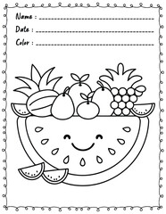 Big and Bold Summer Vibes Coloring Pages For Kid and adult.  
High resolution (300 DPI), 
Ready to print on standard 8.5x11 inch paper With No Bleed, 
Black and White. 
Vector illustration - AI, EPS, 