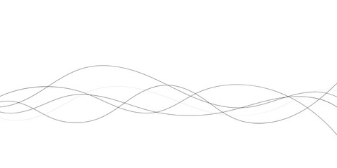 Technology abstract lines on white background. Undulate Grey Wave Swirl, frequency sound wave, twisted curve lines with blend effect	