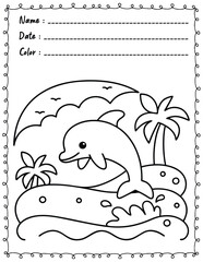 Big and Bold Summer Vibes Coloring Pages For Kid and adult.  
High resolution (300 DPI), 
Ready to print on standard 8.5x11 inch paper With No Bleed, 
Black and White. 
Vector illustration - AI, EPS, 