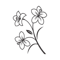 Fototapeta premium Elegant Floral Silhouette Vector Set | Hand-drawn Black and White Flower Designs | Botanical Clipart Elements for T-shirt, Tattoo, Wedding Decor, Invitations, Sublimation & Digital Art