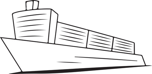 water ship vector icon black and white.