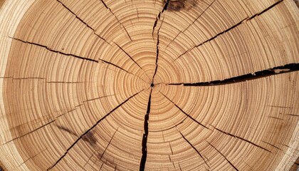 Fototapeta premium Nature scene close-up view of tree rings forest floor wood texture natural environment high detail