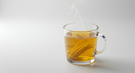 Fragrant Tea Cup With Buds Relaxing Moment On A White Background