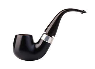 Classic tobacco pipe isolated on transparent background
