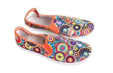 colorful shoes in studio