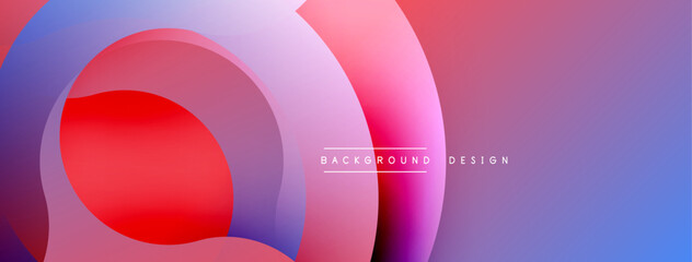 Abstract colorful circles overlap, creating vibrant gradients. Modern design suitable for backgrounds, presentations, branding. Smooth transitions, dynamic composition.