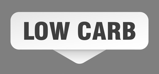 low carb sticker. low carb sign isolated on gray background