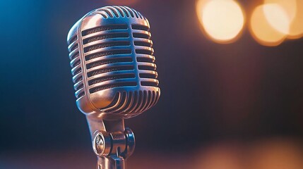 Vintage microphone on stage (1)