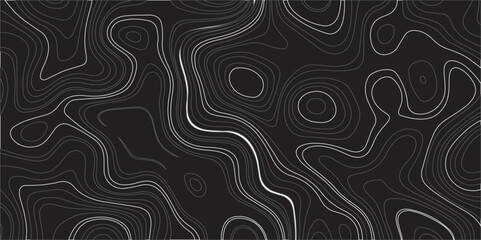  Dark gray topographic contour lines on a black background.