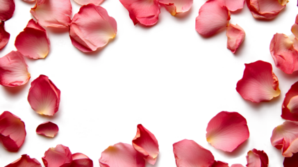 A close up of red flower petals arranged in a circle