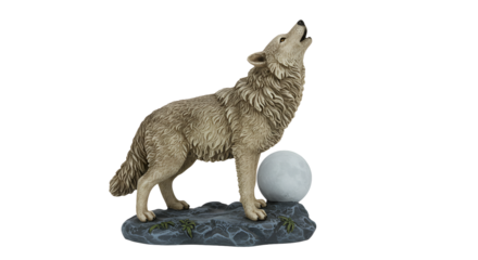 Aurora Wolf Howling at the Moon