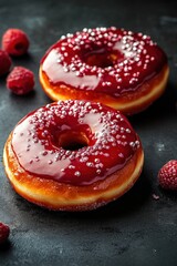 Scrumptious Raspberry Glazed Donuts