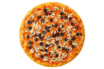 pizza on a white background. food for the menu and delivery site
