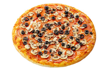 pizza on a white background. food for the menu and delivery site