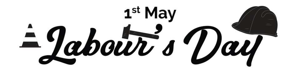 Labours Day lettering . Handmade calligraphy vector illustration. Labour's day card, 1st May