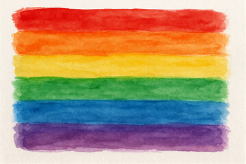 Watercolor Rainbow Pride Flag LGBTQ Art Print