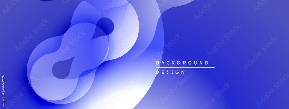 Aufkleber abstract blue layers create flowing shapes. gradient transitions offer depth, modern aesthetic. mini