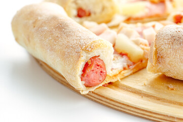 pizza on a white background. food for the menu and delivery site