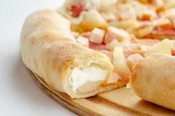 pizza on a white background. food for the menu and delivery site