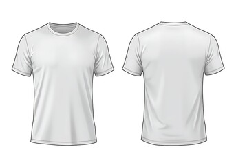 White t-shirt template showing front and back views for design mockups
