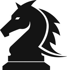 Chess Knight Piece Silhouette Vector Illustration © MDRIAZUDDIN