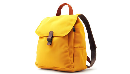 Naklejka premium One stylish yellow backpack isolated on white